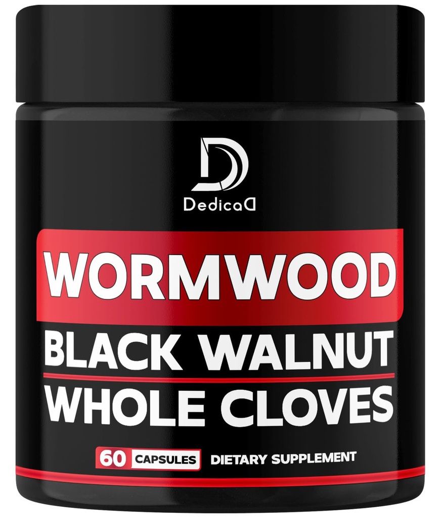 1500mg Wormwood Capsules avec Black Walnut & Cloves - Artemisia Annua Supplément pour l'immunité - 60 Capsules Vegan