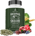 Suppléments ancestraux Capsules de poudre de Greens, Verts et Rouges bio Superfood Mélanger avec Spiruline, Chlorella, Organes de boeuf herbeux et Probiotiques pour la santé Gut, Non OGM, 612mg Chacun, 180 Compte