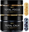 AMPM Nootropic Total Focus + Calm 9X Strength w. Caféine, L-Theanine, Alpha GPC, L-Tyrosine, Ashwagandha - X-Release Energy Pills Nootropics Suppléments de soutien du cerveau pour la mémoire et le supplément Focus