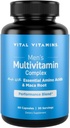 Vitamines vitales Complexe multivitaminique masculin - avec acides aminés essentiels et racine de maca - avec vitamine A, C, E, B6, B12, D3 et mélange de performance masculine - Multivitamine quotidienne masculine - 60 capsules