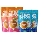 Skinny Boost Detox Tea Kit – 4 PACK - 2 thés de jour (56 sacs) 2- Thés du soir (28 sacs) – Détox à base d'herbes pour le poids, le métabolisme, l'énergie, le ballonnement et le nettoyage des colonies – thé vert, végétalien, kéto, non-OGM, sans sucre