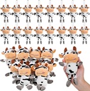 Lewtemi 20 Pcs Jouet de vache en peluche de ferme Valentine Porte-clés cadeau porte-clés de vache pour sac à dos