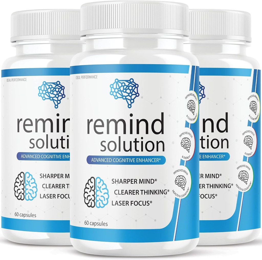 (3 Pack) Solution de rappel pour mémoire Advanced Cognitive Cerveau Fonction de santé Focus Supplément de rappel de concentration Max (180 capsules)