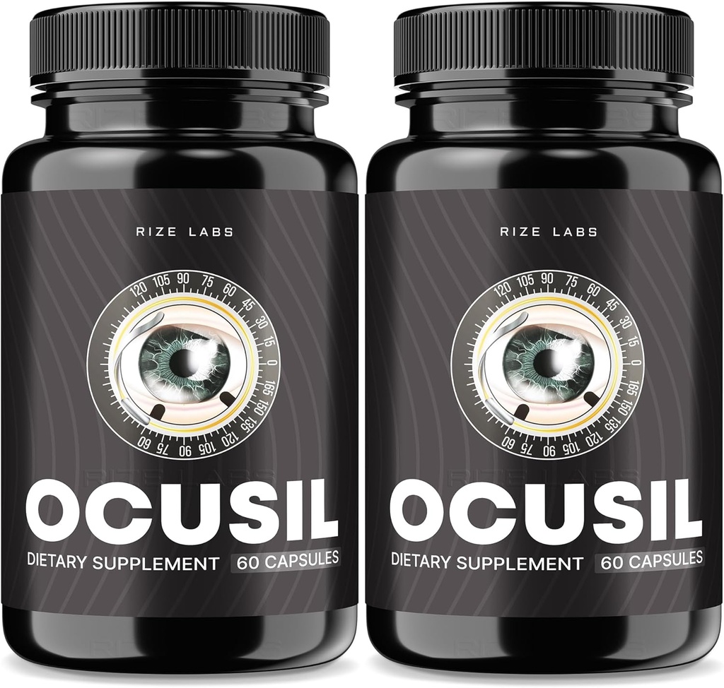 ize labs Ocusil Capsules, Ocusil Support Eye Supplement, Ocusil Lubrifiant pour améliorer la concentration et le focus, Ocusil Pills All-Natural pour les yeux sains (120 capsules) (Pack de 2)