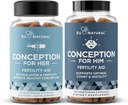 Conception Fertilité pour elle et lui ensemble - Suppléments de fertilité Combo pour les femmes et les hommes – Vitamines prénatales – Promouvoir l'équilibre hormonal, la cohérence du cycle, l'ovulation de l'aide – 120 comte