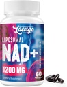 Supplément NAD+ liposomique 1200mg Haute absorption, énergie cellulaire et soutien mitochondrial, NAD Plus pour la longévité et la vitalité, formule anti-âge, 60 Softgels