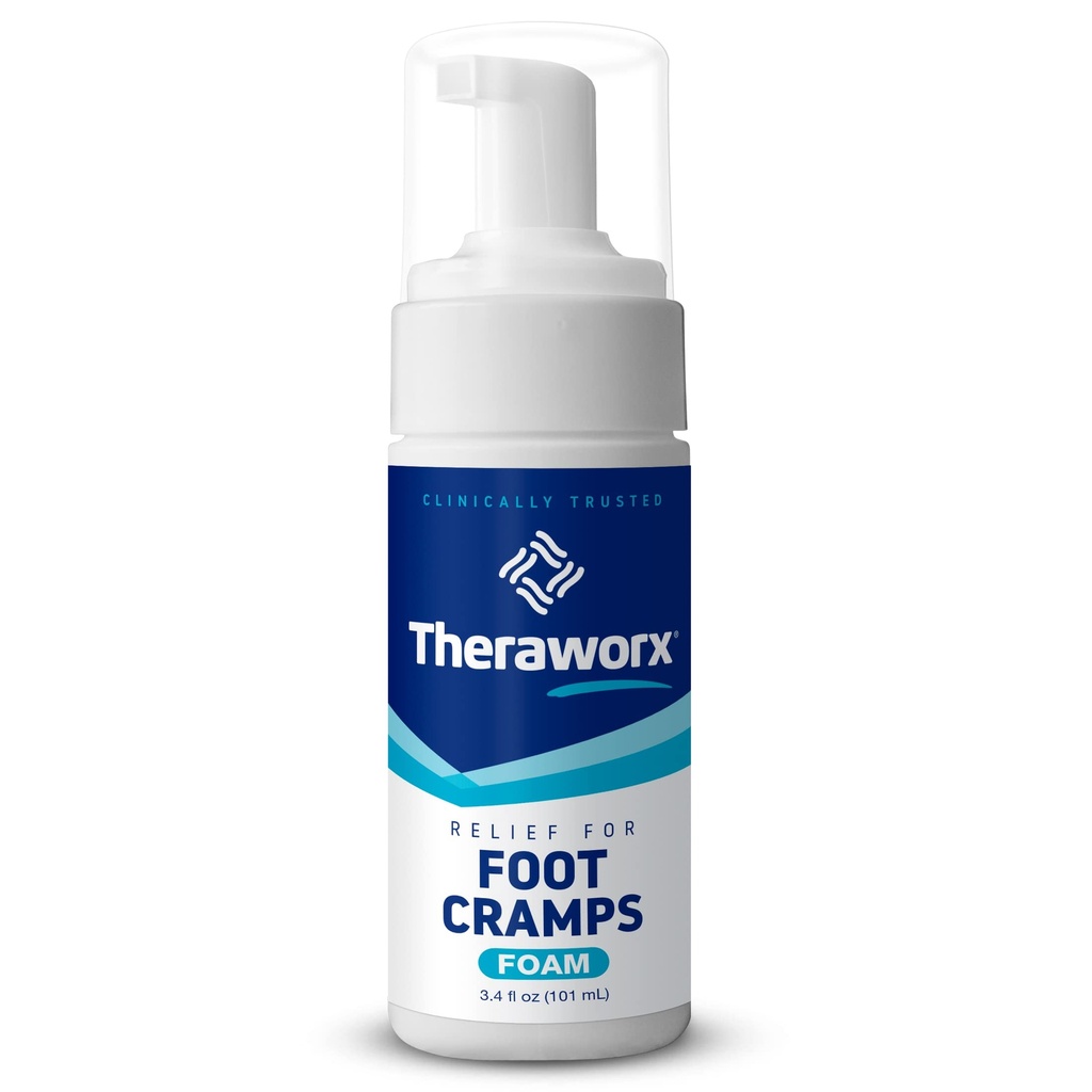 Theraworx mousse à action rapide pour le soulagement de la crampe des pieds avec sulfate de magnésium - 3,4 Fl Oz - 1 comte