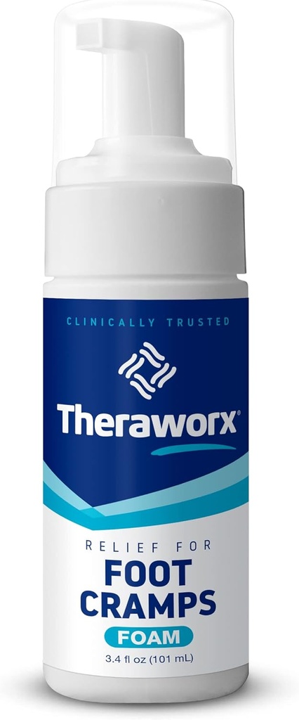 Theraworx mousse à action rapide pour le soulagement de la crampe des pieds avec sulfate de magnésium - 3,4 Fl Oz - 1 comte