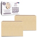 Eczema Soap Bar pour le visage et le corps – toutes les dermatites naturelles, solution de psoriasis pour le soulagement de la peau sèche démangeaison flasque – doux désintoxication, anti-démangeaison, soin nettoyant – Eczema Soap Bar Fabriqué aux États-Unis