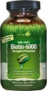 Irwin Naturals Biotin-6000 soutient une peau, des cheveux et des ongles sains - 60 softgels liquides - Force + Protection avec une puissance élevée 6000 mcg, bambou, avocat, noix de coco et plus - Absorption maximale