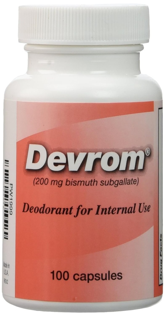 DEVROM® 200 mg Capsules (déodorant interne)- 100 Capsules