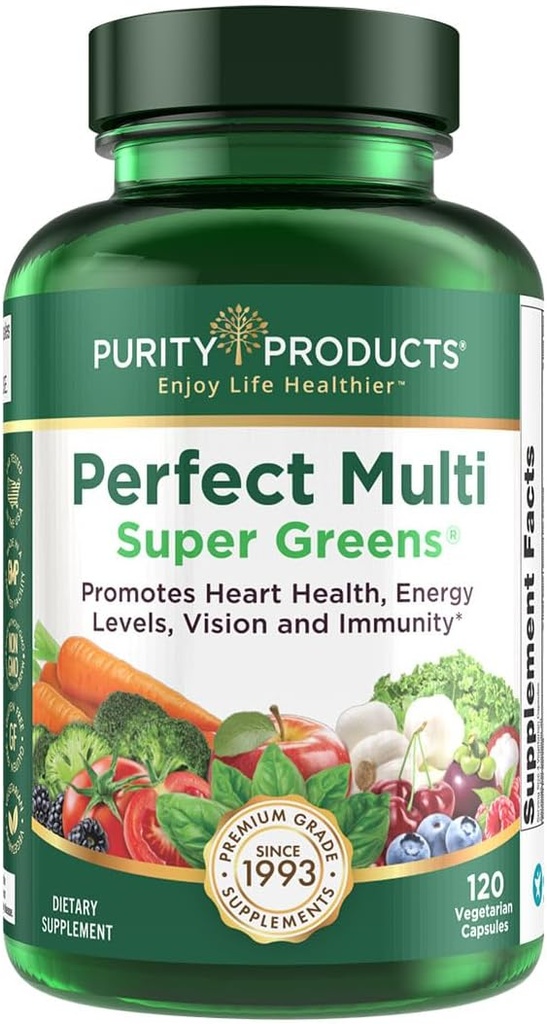 Purity Products Perfect Multi Super Greens Dietary Supplément Santé Nutrition, 120 count