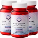 Relumins Advance Nutrition Gluta 1000 - L-glutathion réduit, acide lipoïque alpha et HIPS rose, antioxydant pour la peau et le bien-être général, fabriqués aux États-Unis - 30 capsules x 3 bouteilles (alimentation de 45 jours)