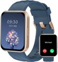 RUIMEN Smart Watches for Women Men (Réponse/Faites des appels) Compatible avec les téléphones iPhone/Android, 1.85" HD écran de fitness moniteur de fréquence cardiaque 100+ Sports Tracker Watch Imperméable (bleu)