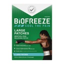 Biogeler Grandes Patches de soulagement de la douleur, Patches de douleur menthol pour le bas du dos, le cou, le genou, et l'épaule, Tissu confortable et flexible reste en place, FSA admissible, 5 ct