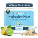 Sentir Biens Hydratation Hero, 1000mg Poudre d'électrolytes, Sans sucre, Magnésium, Aloe Vera organique, Aloe biologique, L Theanine, Vitamine C & B12, Non OGM, Keto, Vegan