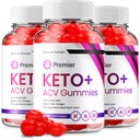 (3 Pack) Premier Keto ACV Gummies - Formule Avancée Première Keto Plus ACV Gummies Apple Cider Vinegar Premier ACV Dietary Supplément Avis Hommes Femmes (180 Gummies)