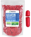 XPRS Nutra Taille 0 Capsules vides - 500 Compte Capsules de gélatine vides - Pills DIY Capsule Remplissage - Pure bouchons de gel de pilules rempliss pour les suppléments Do-It-Youlf (Rouge)