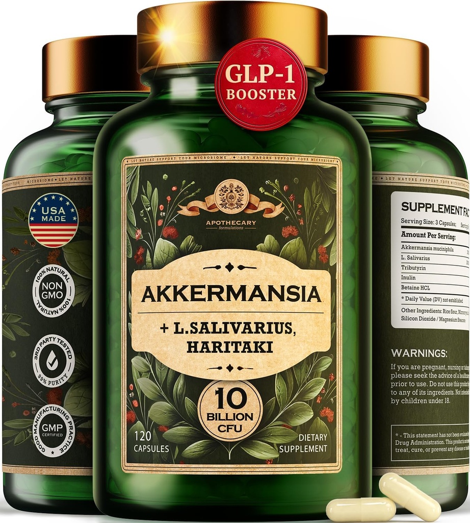 Akkermansia Muciniphila Probiotiques et prébiotiques - BPL 1 Booster avec/Lactobacillus Salivarius , Supplément de fibre Gut santé et santé digestive , Femmes Probiotique Akkermansia Lumière