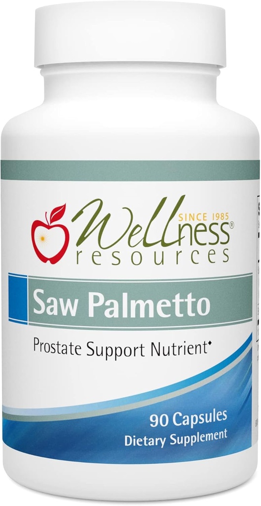 Ressources Bien-être Saw Palmetto Extraction de CO2 profonde, Pas de solvants - Haute puissance pour la santé de la prostate, santé urinaire (90 capsules)