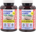 Casquettes de vég. en fibre de verre Yerba Prima Psyllium - 180 (paquet de 2)