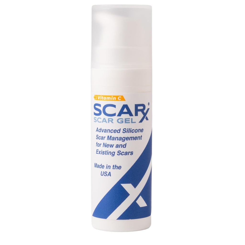 Scarx - Gel de cicatrice en silicone avec vitamine C - Réduction de la cicatrice Sujet pour les cicatrices et les kéloïdes hypertrophiques après chirurgie, brûlures, blessures - Prévenir les nouvelles cicatrices - Fade Old Scarring - 0.5oz (15g) Bouteille