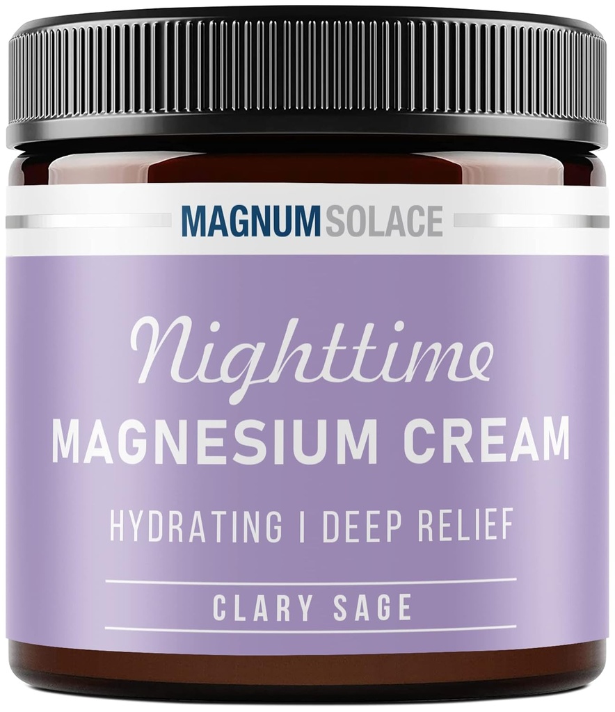 Lotion de magnésium – Crème de magnésium nocturne – Appliquer sur les jambes, les bras ou la poitrine - Chlorure de magnésium topique – États-Unis Made and Safe for Kids (Sage Clary)