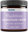 Lotion de magnésium – Crème de magnésium nocturne – Appliquer sur les jambes, les bras ou la poitrine - Chlorure de magnésium topique – États-Unis Made and Safe for Kids (Sage Clary)