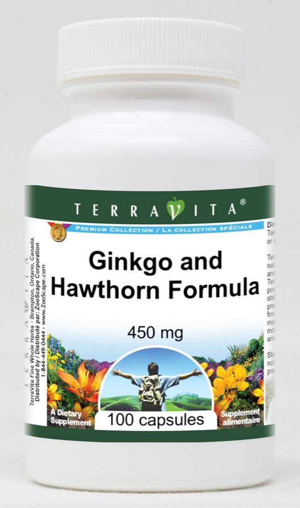 Formule Ginkgo et Hawthorn - 450 mg (100 gélules, ZIN: 514013)