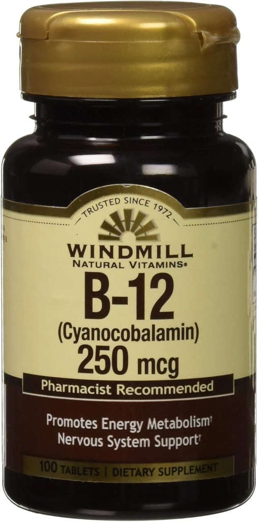 Vitamine B-12 TABS 250 MCG WMILL Taille: 100