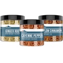 Éléments terriens Cayenne Pepper, Ceylan Cinnamon & Ginger Root Bundle (200 capsules chacune), Pure et non dilué, Pas d'additifs