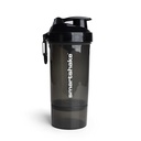 Smartshake O2GO ONE plastique Protein Shaker Bouteille 800 ml 27 oz - Vis antidérapants - BPA Free – Unisexe - Noir