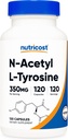 Nutricost N-acétyl L-tyrosine (NALT) 350mg, 120 Capsules - Sans gluten, sans OGM