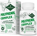 Supplément de 20 polyphénols en 1 Plus de 20 Fruits, Légumes et Polyphénols, Antioxydants puissants, Quercetin, Resvératrol, Turmeric, Thé Vert, Polyphénols pour la Défense de l'âge, Énergie et Immune, 90 Capsules