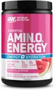 Optimum Nutrition Amino Energy Powder Plus Focus, avec BCAA, électrolytes et caféine, pastèque, 30 portions (paquetage May Vary)