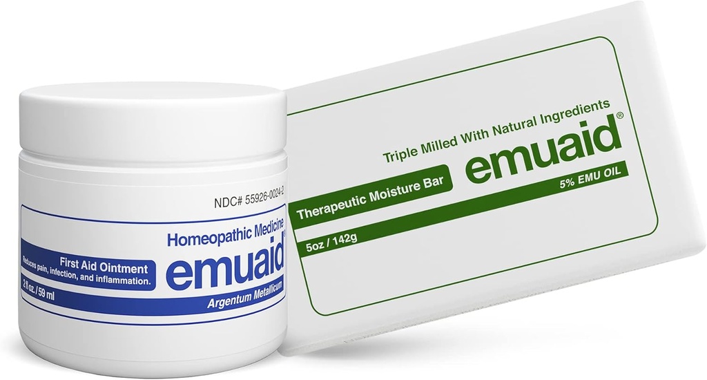 emuaid Eczema Kit de réparation de force régulière 2oz avec barre d'humidité thérapeutique est également adapté pour le plan de lichen, les plaies de lit, la tordeuse et les talons craqués
