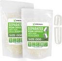 XPRS Nutra Vegan Taille 000 Capsules séparées- 100 Culots vides Premium Comte séparés dans des sacs - Capsules vides claires - 000 pilules pour le remplissage de supplément de bricolage