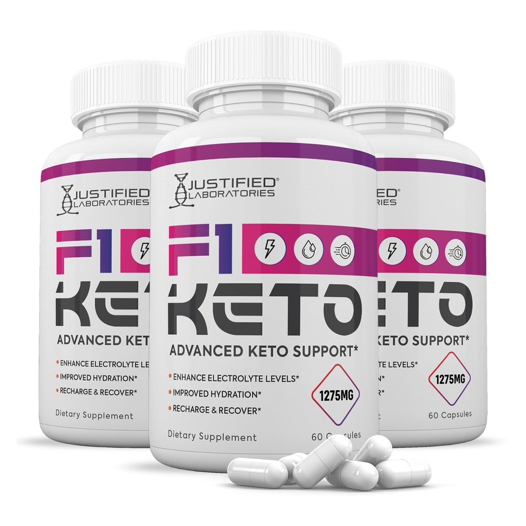 (3 Pack) F1 Keto Pills 1275MG nouvelle et améliorée formule contient vinaigre de cidre de pomme extra huile d'olive vierge poudre de thé vert feuille 180 Capsules