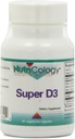 Nutricologie Super D3 Dietary Supplement - Bone & Immune Support, Cholecalciferol avec C & E, Capsules végétariennes, Sans gluten - 60 Compte