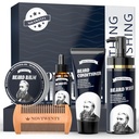 Kit de croissance de la barbe - Kit de soins de la barbe pour hommes Mobiuty avec ingrédients naturels, comprend la toilette de la barbe, huile de la barbe, conditionneur de la barbe, baume de la barbe et peigne de la barbe, ensemble de cadeaux pour les pères de boyfriend