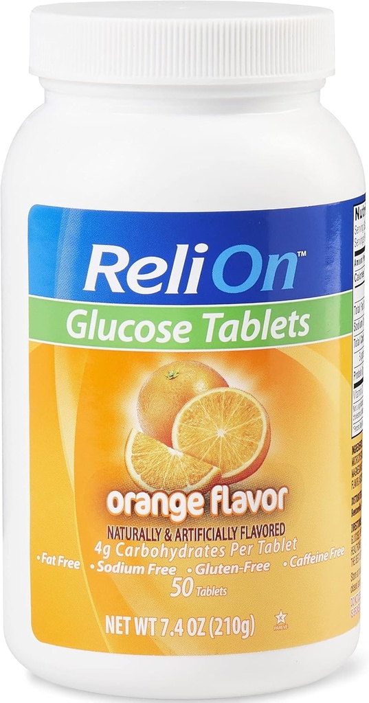 Comprimés de Glucose Relion - Arôme Orange - 50 comtes