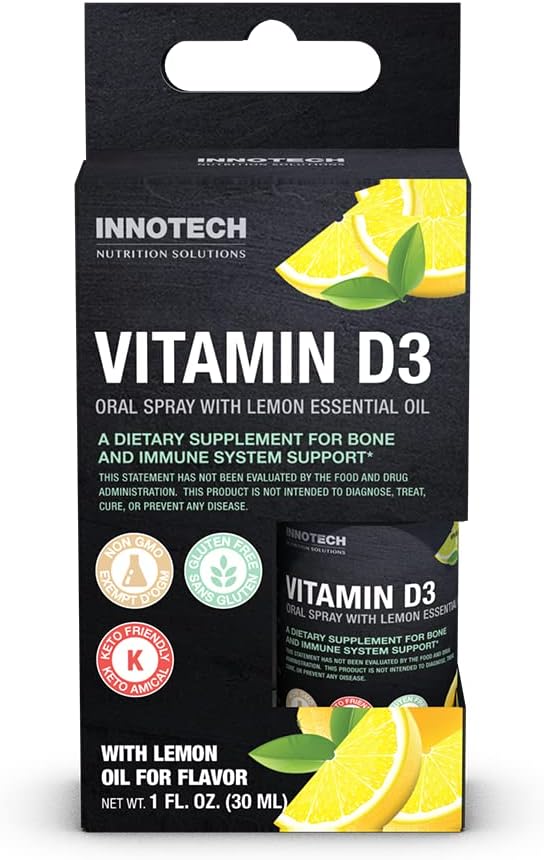 INNOTECH Nutrition: Vitamine D3 Vaporisateur oral, Saveur de citron - 30 ml