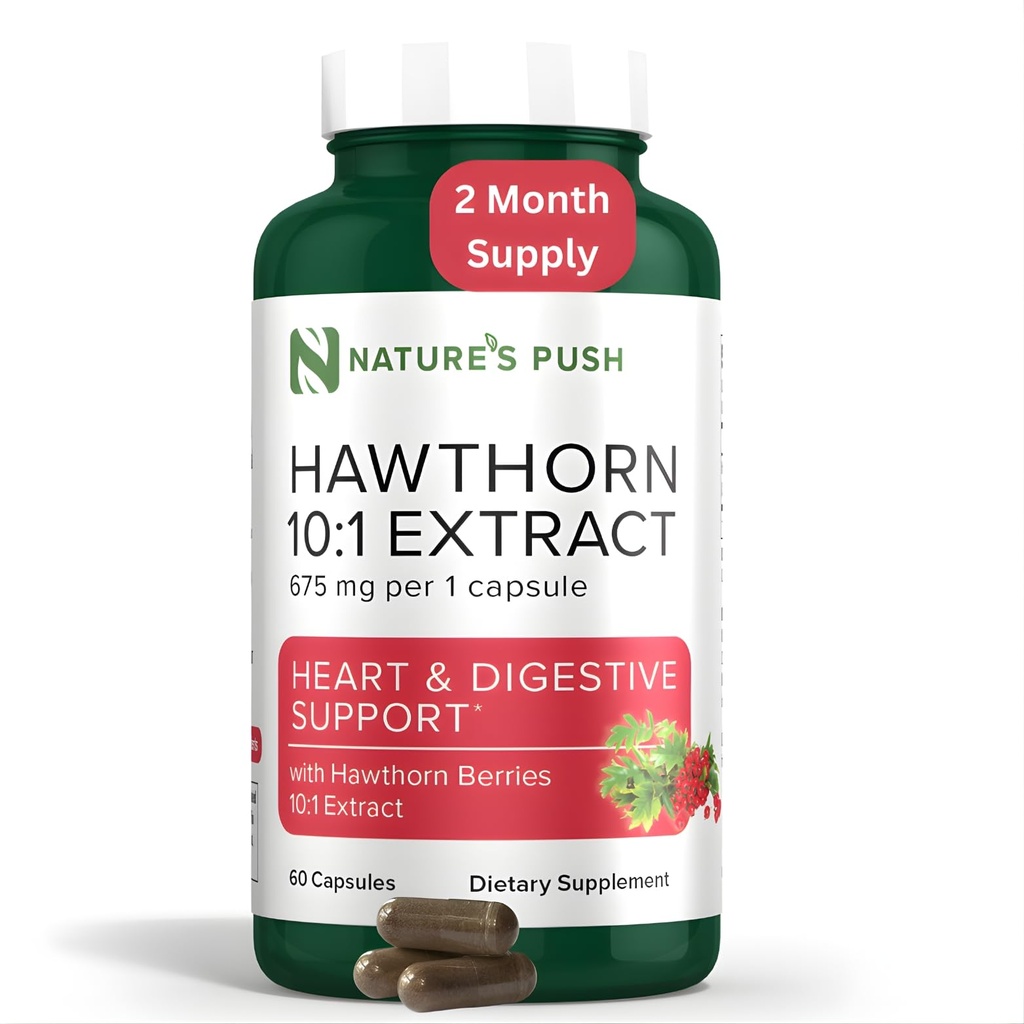 Super Potent Hawthorn Berry 10:1 Extrait Capsules pour Digestion Heart Health et le soutien glycémique - Extra Strength Hawthorn Berry Capsules - Sans gluten sans gluten GMP USA 2 mois d'approvisionnement