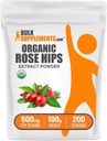 BulkSupplements.com Poudre d'extrait de rosée biologique - supplément de rosée HIPS, poudre de rosée - supplément à base de plantes, source d'antioxydants - sans gluten, 500mg par portion, 100g (3.5 oz) (paquet de 1)