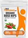 BulkSupplements.com Poudre d'extrait de rosée biologique - supplément de rosée HIPS, poudre de rosée - supplément à base de plantes, source d'antioxydants - sans gluten, 500mg par portion, 100g (3.5 oz) (paquet de 1)