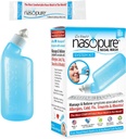 Lavabo nasal nasal nasal, kit de système, kit de lavage du sinus, rinçage nasal confortable 8 oz et 20 paquets de sel (3,75 grammes chacun), congestion nasale, rhume, grippe, allergies, irrigation nasale