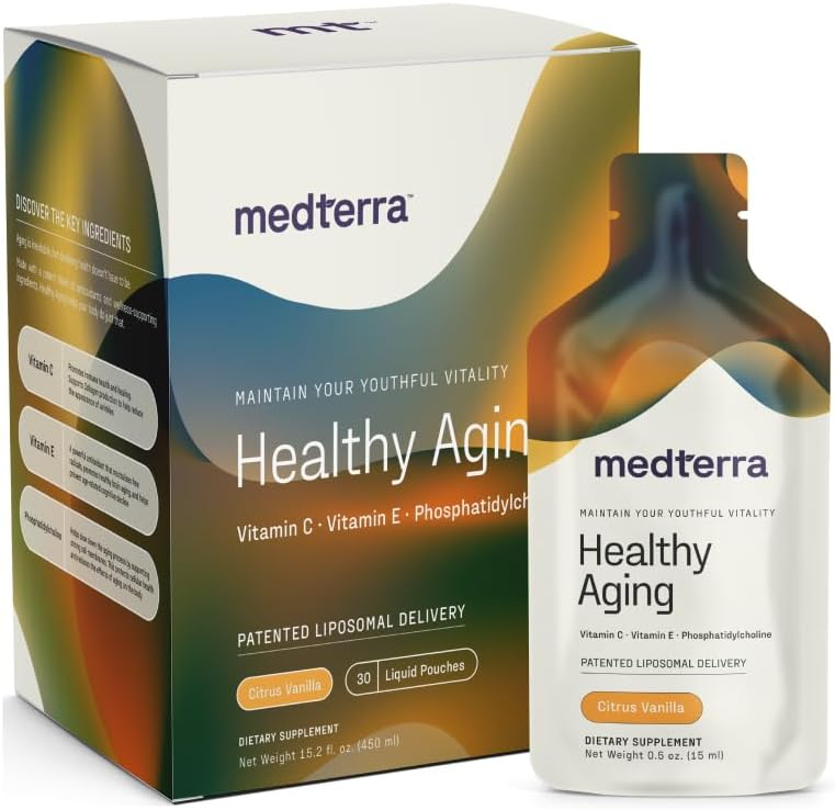 Medterra 3700mg Liposomal Vitamin C | 3X Higher Absorption Clinically Proven | Immunity, Energy and Skin Support | Vegan, Natural Ingredients | Citrus Vanilla Flavor, Liquid Pouch, 30 Servings