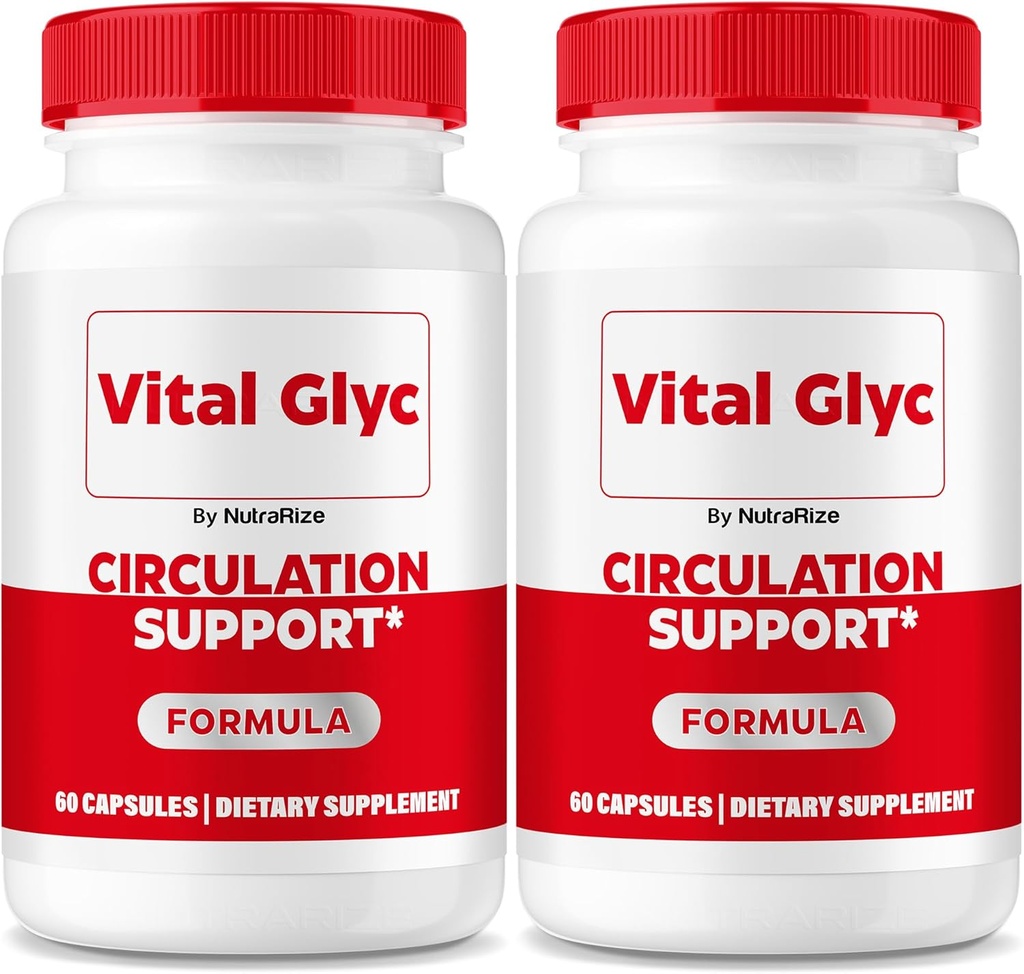 (2 Pack) Capsules Glyc Vital - Formule officielle de soutien du sang, Nettoyant Vital Glyc Blood Vessel, Pilules Glyco Optimizer Vital, Soutient la santé et le bien-être, Poudre Glyc Vital (120 Capsules)
