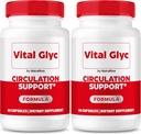(2 Pack) Capsules Glyc Vital - Formule officielle de soutien du sang, Nettoyant Vital Glyc Blood Vessel, Pilules Glyco Optimizer Vital, Soutient la santé et le bien-être, Poudre Glyc Vital (120 Capsules)