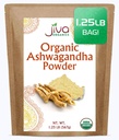 Jiva Organics Poudre de racine Ashwagandha 1,25 livre (20 oz) - Sans gluten, ginseng indien, cru, pur, non OGM, poudre ayurvédique testée